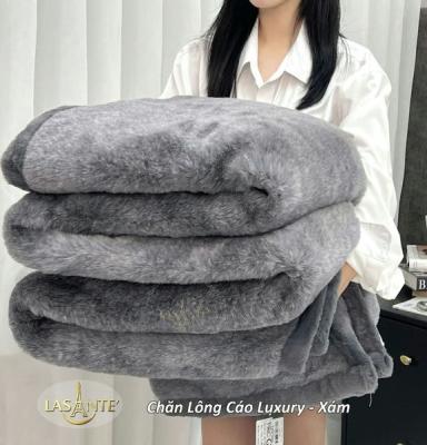 Chăn lông cáo Lasante Lux xám