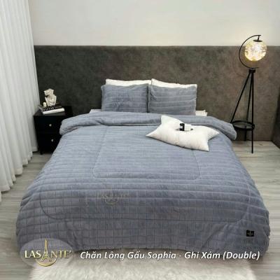 Chăn lông gấu Lasante Sophia ghi xám (Double)