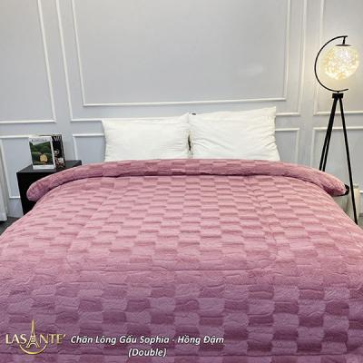 Chăn lông gấu Lasante Sophia hồng đậm (Double)