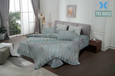 Bộ ga chun chần Tencel in cao cấp TD5052