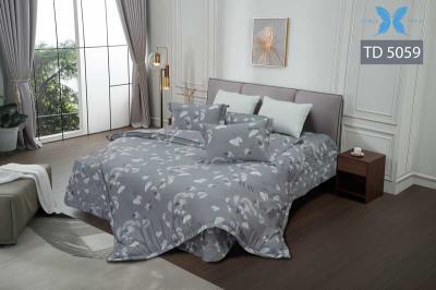 Bộ ga chun chần Tencel in cao cấp TD5059