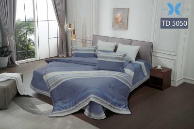 Bộ ga chun chần Tencel in cao cấp TD5050