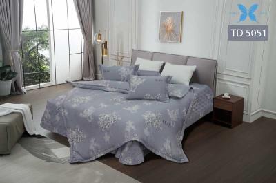 Bộ ga chun chần Tencel in cao cấp TD5051