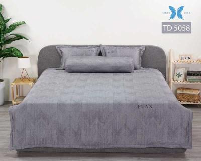 Bộ ga chun chần Tencel in cao cấp TD5058